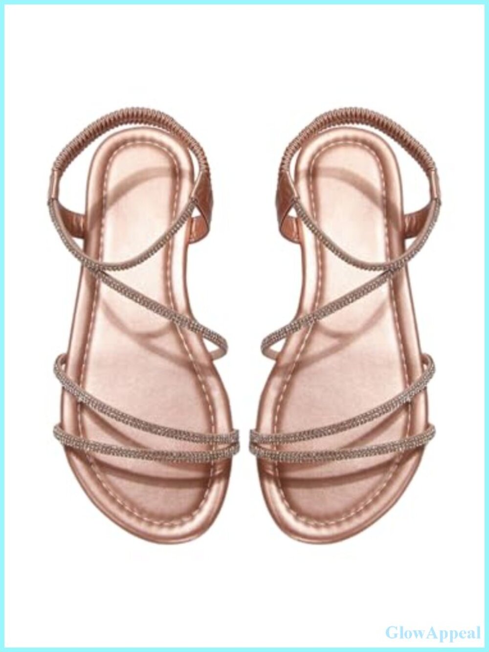 Rhinestone Strappy Sparkly Flat Sandals